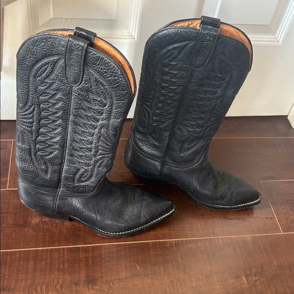 Black Cowboy 🤠 Leather Western Boots